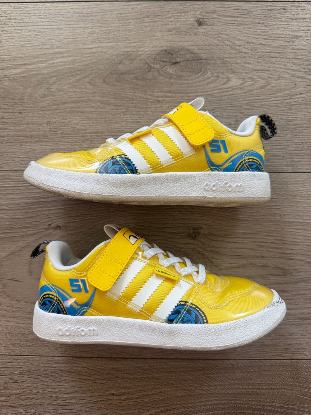 Adidas Pixar Cars yellow kids shoes size 1.5